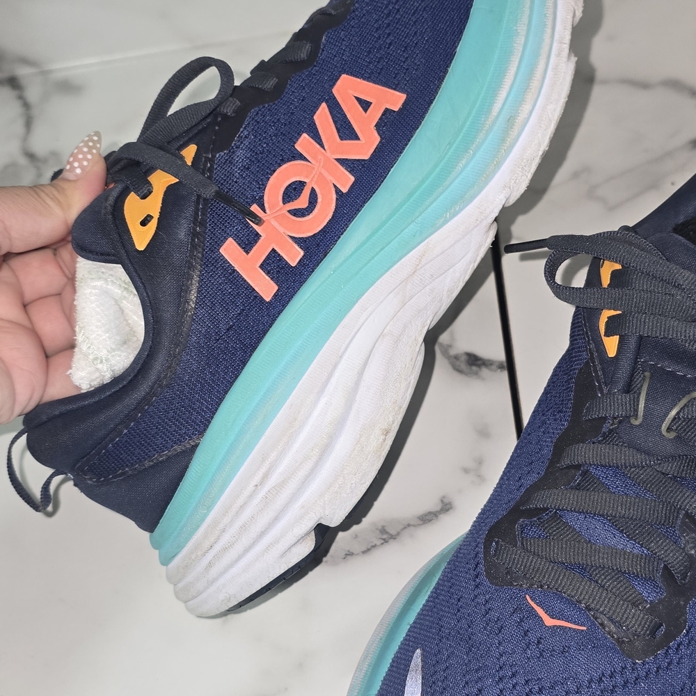 Hoka Navy and Teal Running Shoes Size 7.5 - Picture 9 of 9